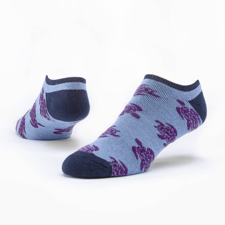 Maggie's Organics - Wholesale Socks - Unisex - Organic Cotton Turtles Blue Footie Socks