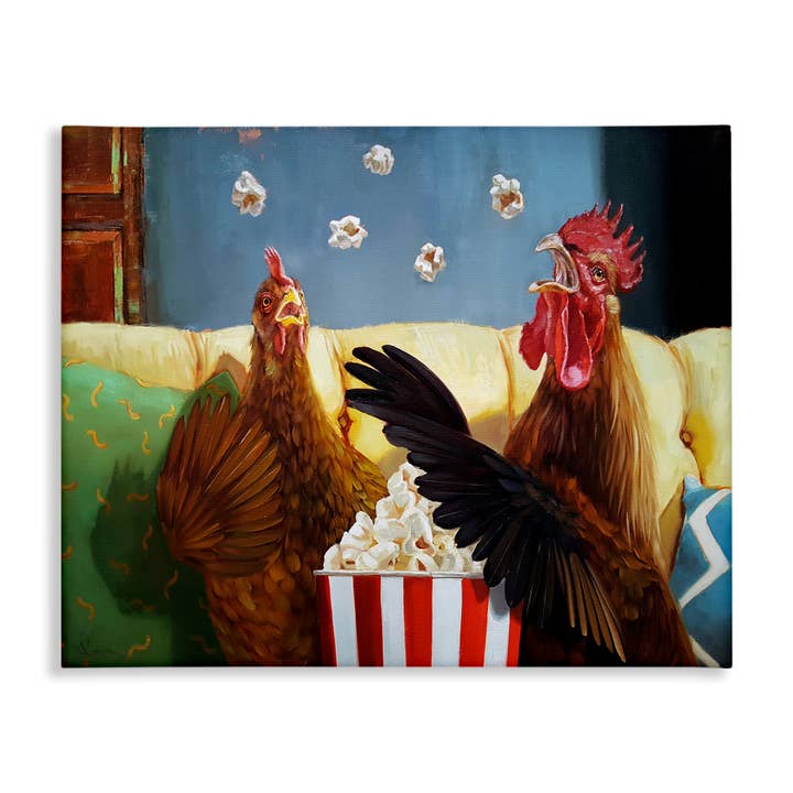 Stupell Industries - Wholesale Wall Sign - Rooster Chicken Tossing Catching Popcorn - Unframed Wall Art8
