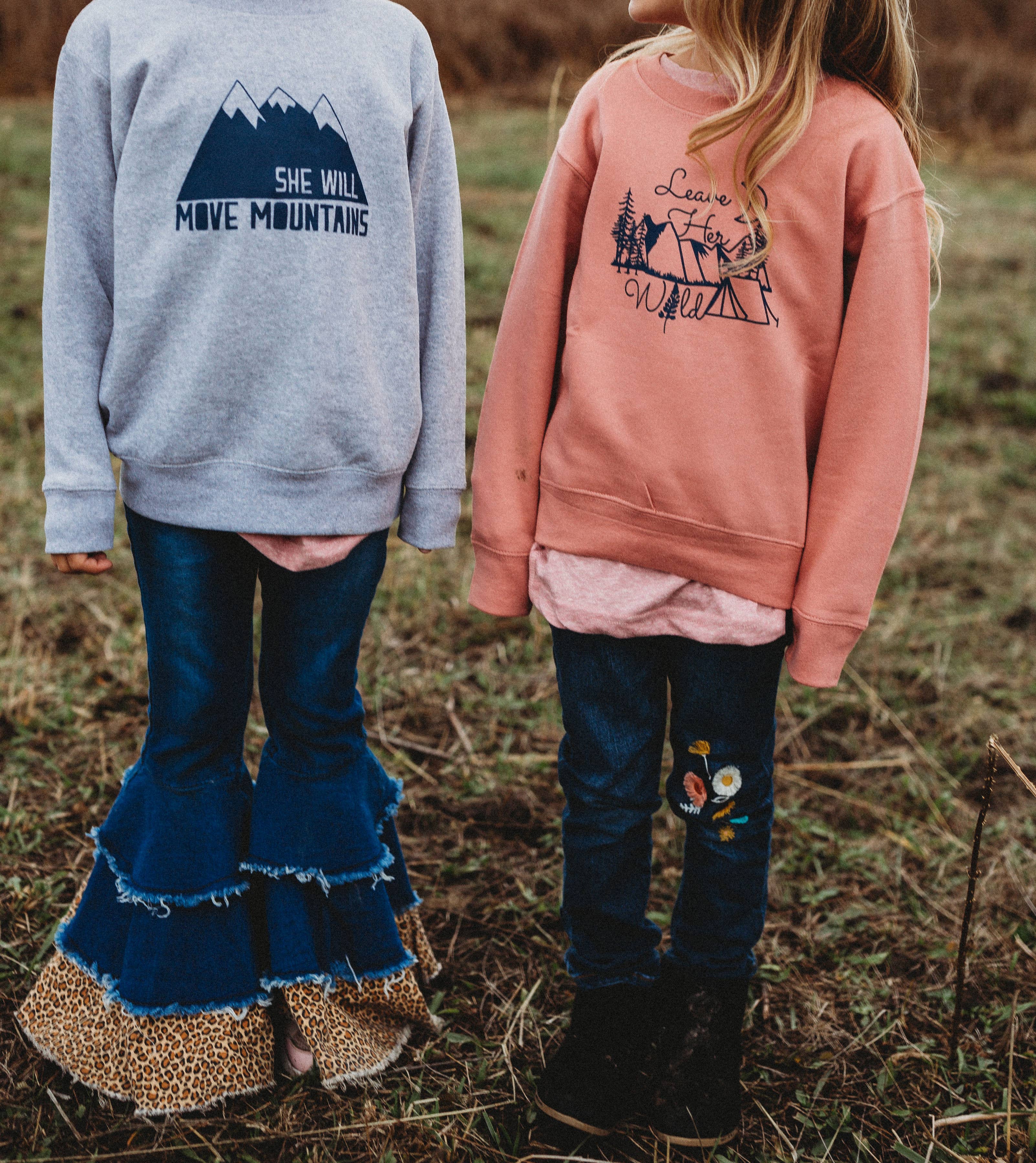 Made of Mountains - Wholesale Sweatshirt - Kids - Leave Her Wild Kids Crew2
