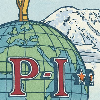 Seattle Globe giclée print for wholesale by Anagram Press