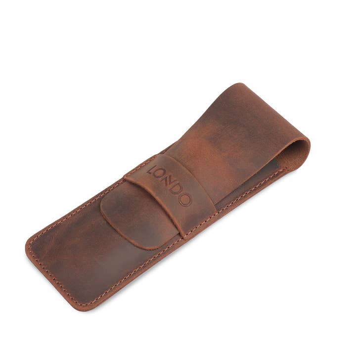 Londo - Wholesale Pencil case/pouch - Londo Top Grain Leather Pen and Pencil Case with Tuck in Flap41