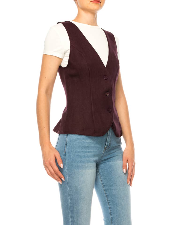 MOA COLLECTION – wholesale Suit vest – Women′s – Women's Dressy Casual Racerback Vest Tuxedo Suit Waistcoat12