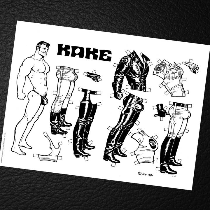 Peachy Kings / Kweer Cards - Wholesale Poster - Tom of Finland Mini Poster "KAKE" Â Paper Doll
