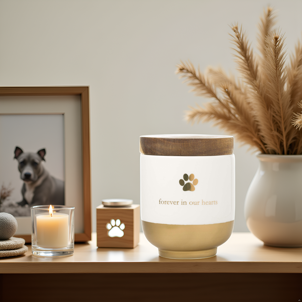 Pearhead - Wholesale Pet Urn/Keepsake Box - Pet Ceramic Urn Memory Jar, Gold7