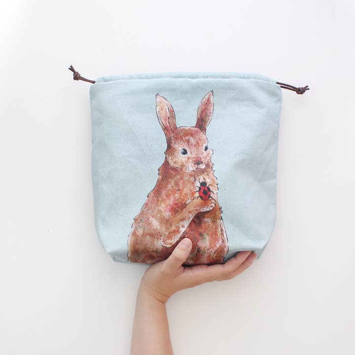 The Blue Rabbit House - Wholesale Drawstring Bag - Unisex - Penelope the Rabbit | Project Bag3