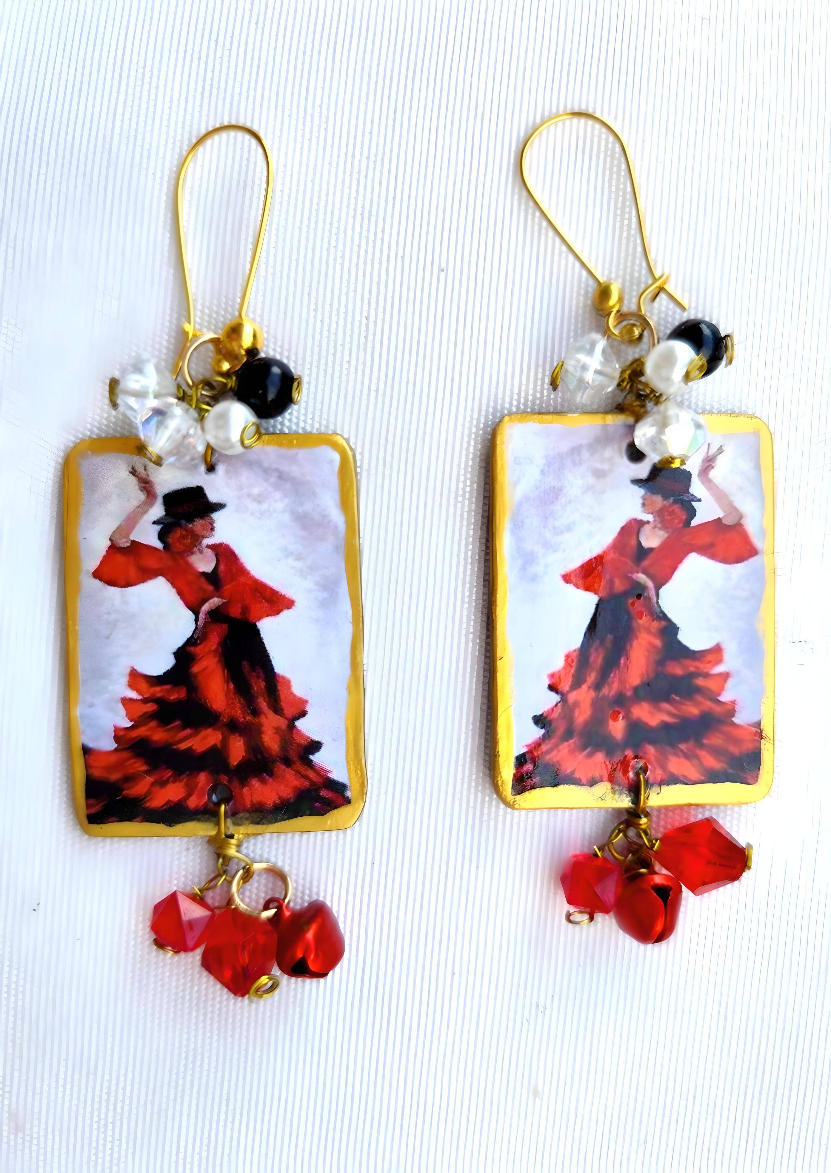 Wild & Free - Wholesale Dangle Earrings - Sevillian flamenco dangle earrings, handmade wooden earrings