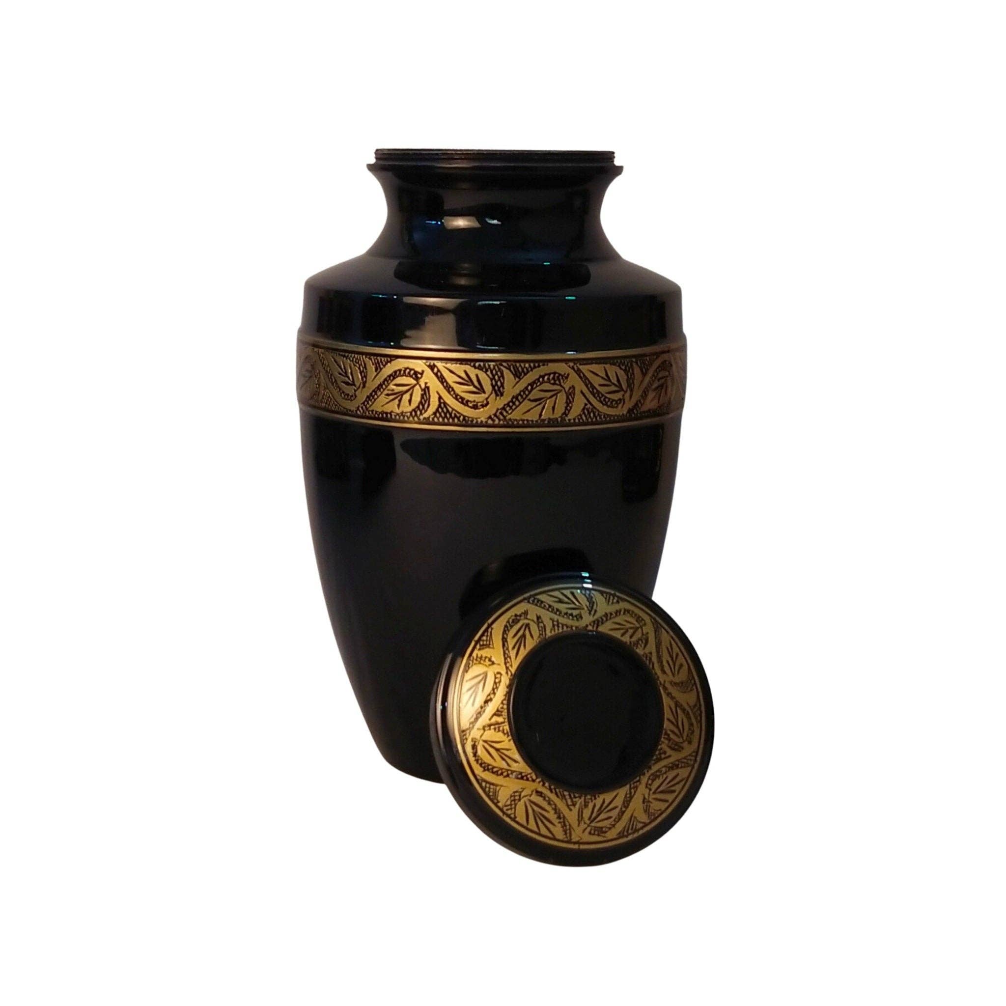 Plutus imports - Wholesale Urn - Leaves Metallic Finish Large Adult Cremation Urn13