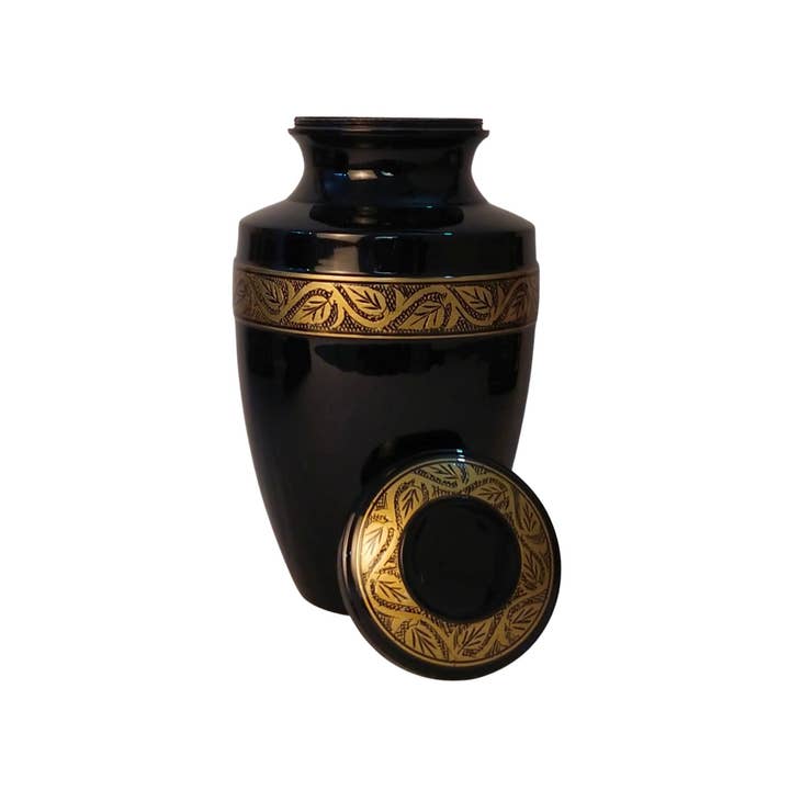 Plutus imports - Wholesale Urn - Leaves Metallic Finish Large Adult Cremation Urn13