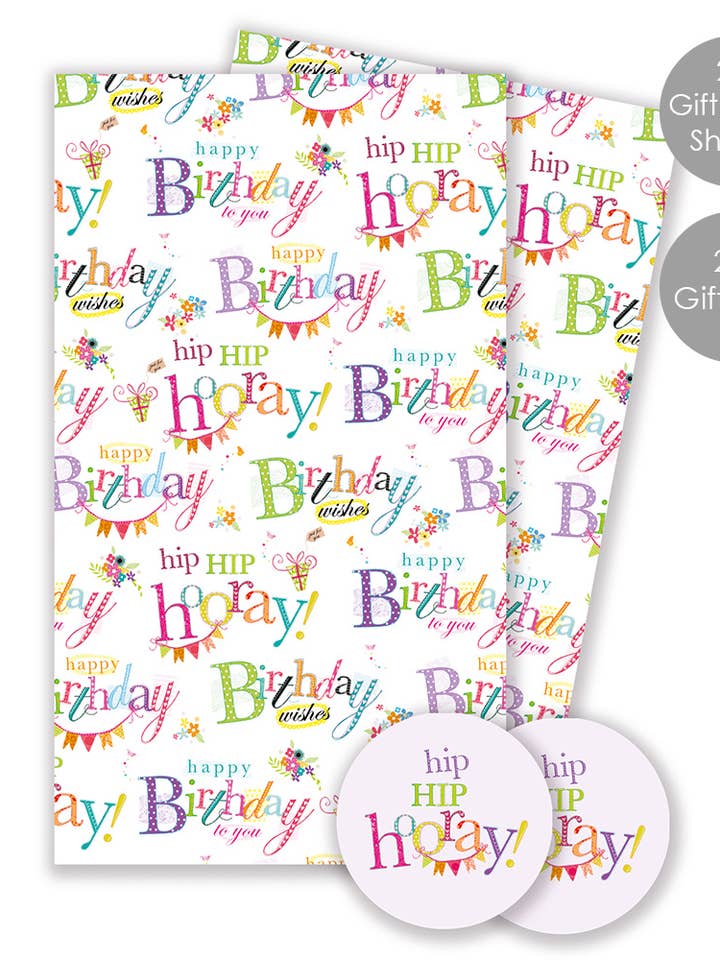 Gift Wrap & Gift Tag Pack - Happy Birthday Tex for wholesale by Abacus Cards and Clare Maddicott Publications