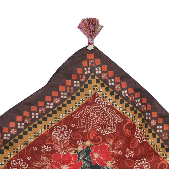 Luxe Divine Mosaic Silk Scarf - Brown for wholesale on Faire4