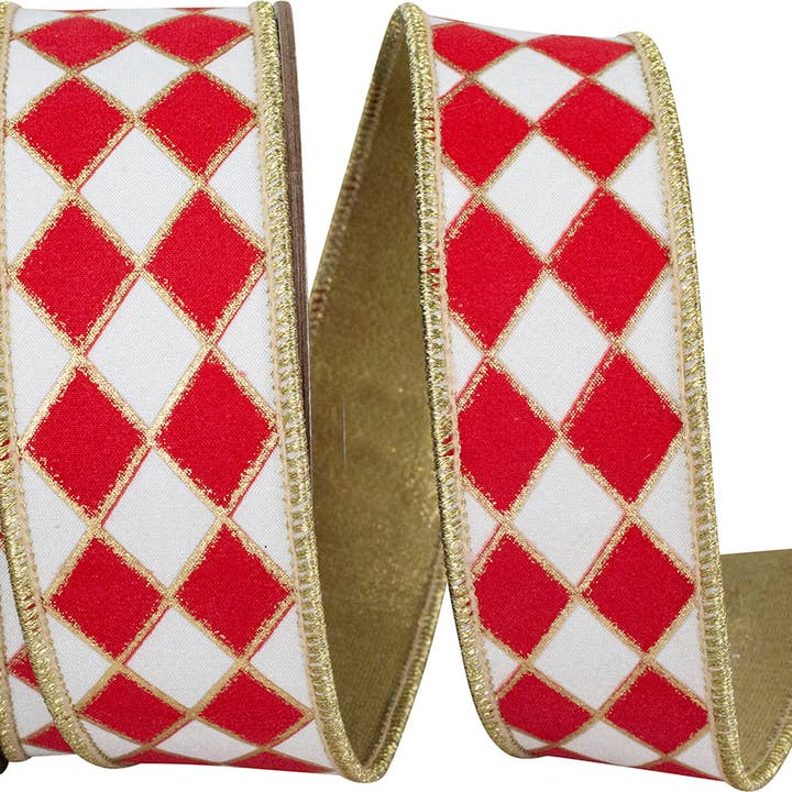 Harlequin Solid Diamond Outline Gilded Deluxe Wired Edge 1.5 for wholesale by RELIANT RIBBON