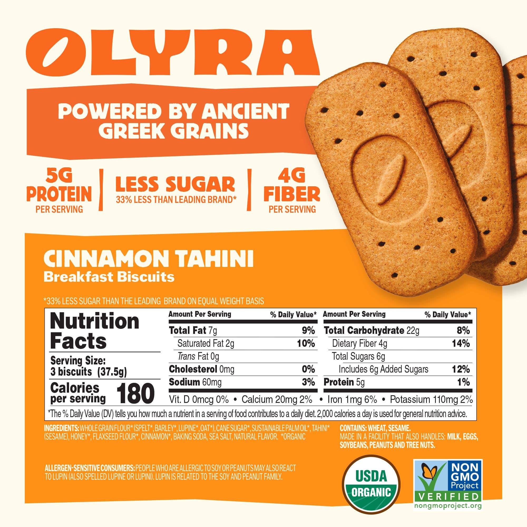 OLYRA - Wholesale Cookie - Cinnamon Tahini - Organic Breakfast Biscuits1