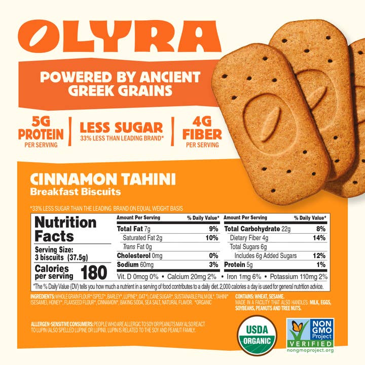 OLYRA - Wholesale Cookie - Cinnamon Tahini - Organic Breakfast Biscuits1