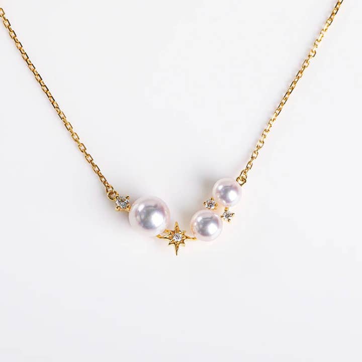 Collar colgante de perla estrella delicada en plata de ley 925. para venta al por mayor de Perimade & Co. LLC