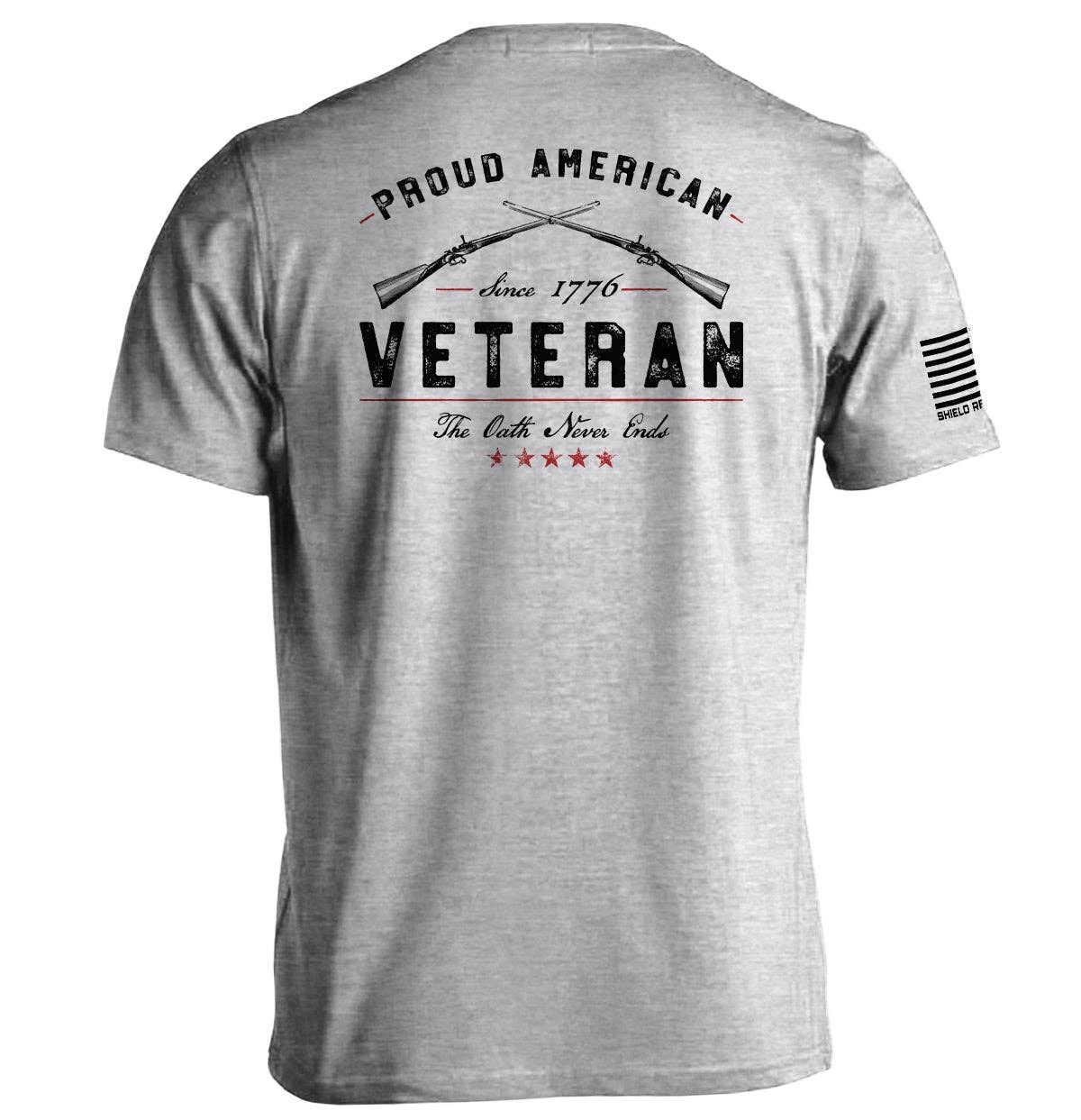 Shield Republic - Wholesale Screen Printed T-Shirt - Men's - Proud American Veteran The Oath Never Ends2