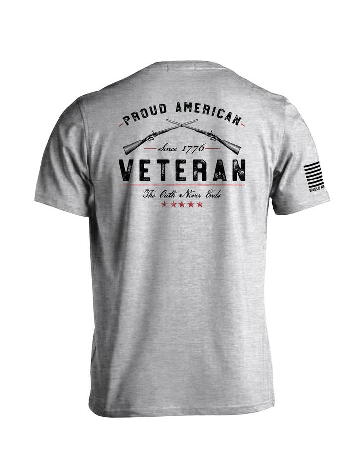 Shield Republic - Wholesale Screen printed t-shirt – Men′s - Proud American Veteran The Oath Never Ends2