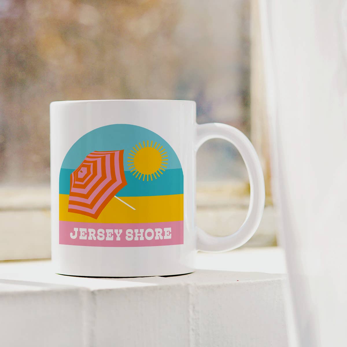 Rock Scissor Paper - Venta al por mayor Taza - Taza de cerámica personalizada de ciudad - Vista de sombrilla de playa1