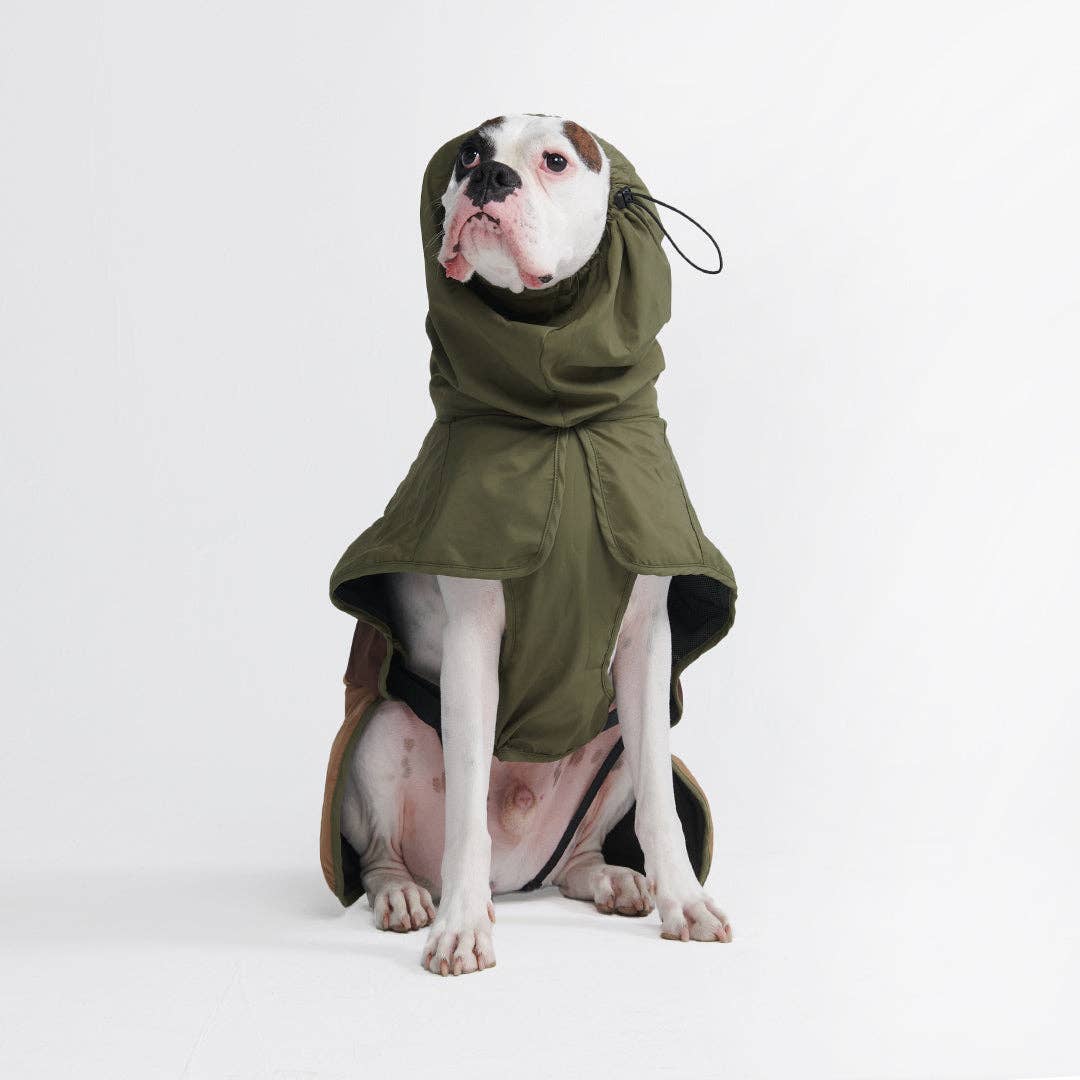 Spark Paws - Wholesale Pet Raincoat - Dog - Breatheshield™ Dog Raincoat - Green Brown Tan3