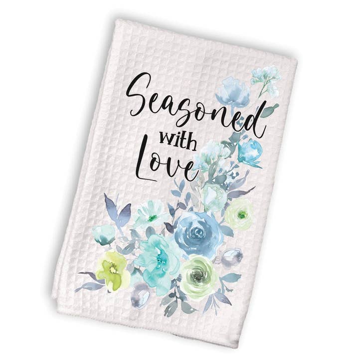 Seasoned With Love Floral Waffle Weave Towel for wholesale by Regina Lynn Design Home Edition