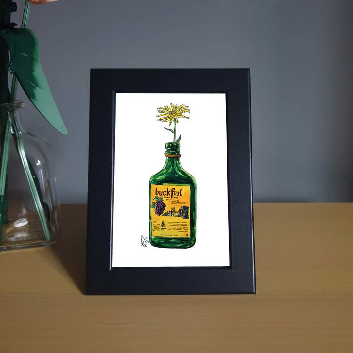 Gele bloem in Buckfast Framed 4x6" print voor wholesale door Lee McGuire Art