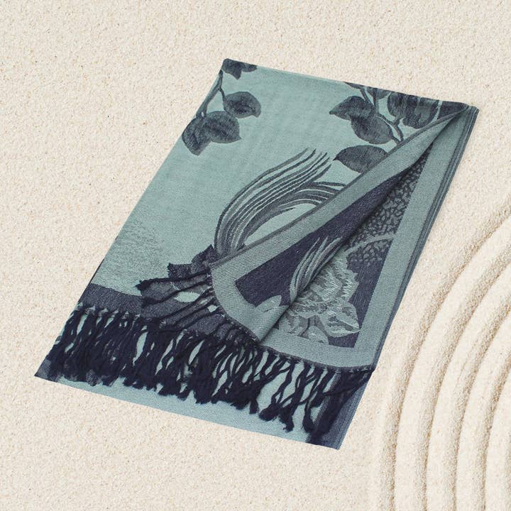 Sensibling Corp. - Wholesale Scarf – Women's - Rose Floral Pashmina Reversible Scarf Shawl15