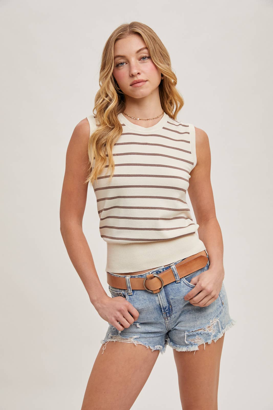 Bluivy - Wholesale Tank Top - Women's - STRIPED MUSCLE KNIT TANK TOP12