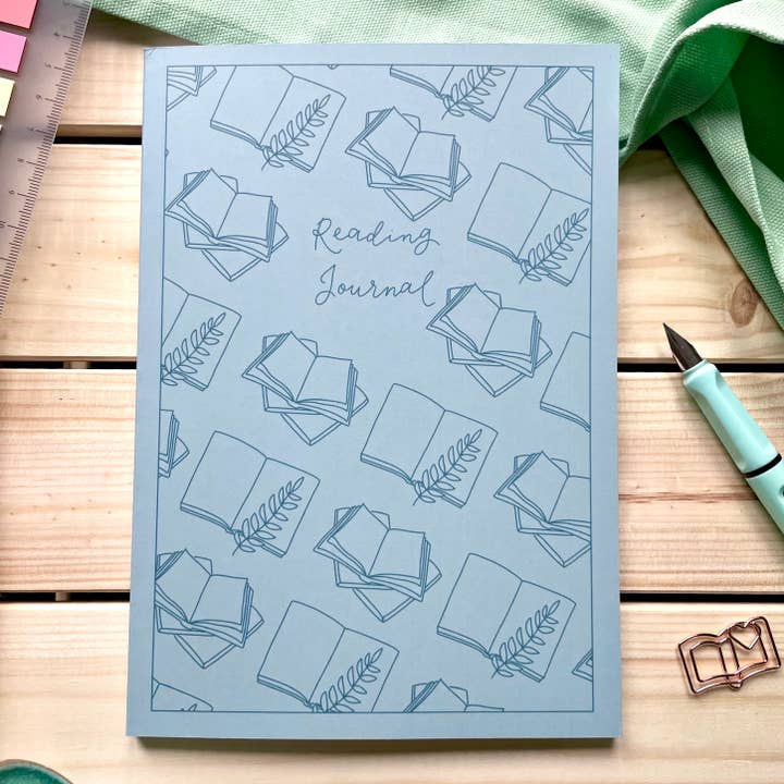 And Hope Designs - Wholesale Journal/Diary - Reading journal, sky blue pre-made pages book bullet journal