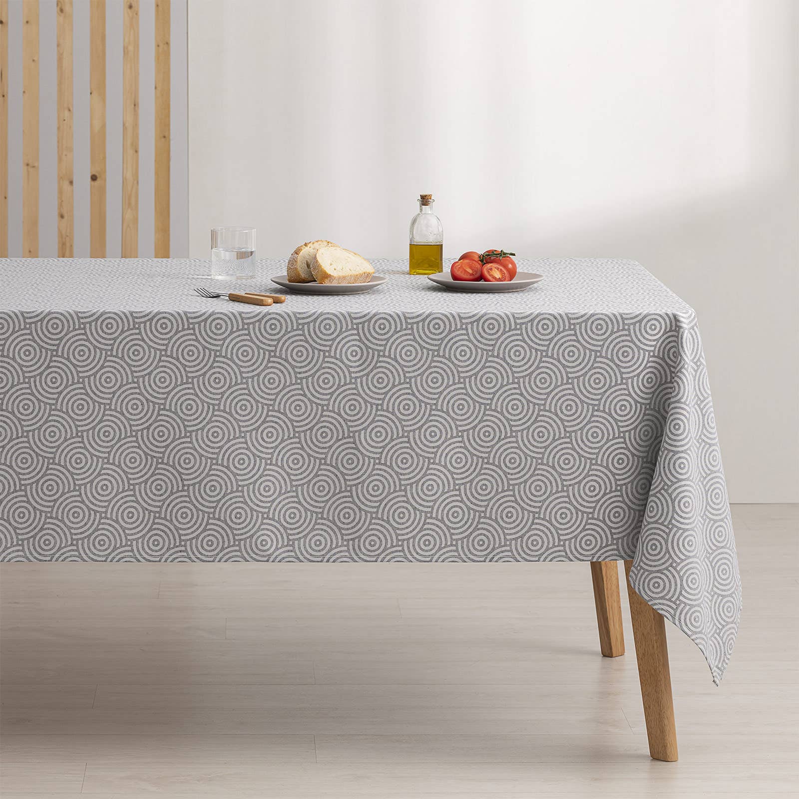 GAMUSI - Venta al por mayor Manteles - Mantel impermeable jacquard algodón circulos RING6