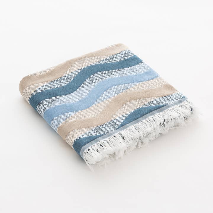 Light Cotton Pareo Beach Towel with Fringes RAM for wholesale by GAMUSI
