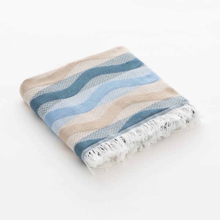 Light Cotton Pareo Beach Towel with Fringes RAM for wholesale by GAMUSI