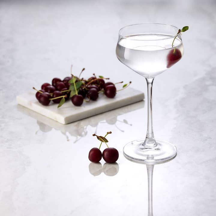 JoyJolt - Wholesale Cocktail/Liquor Glass - Bloom Stemmed Coupe Martini Glasses, Set of 2