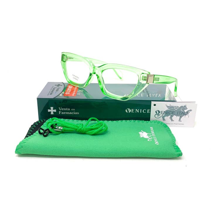CAMILLE Green Reading Glasses for wholesale by Gafas Venice Eyewear