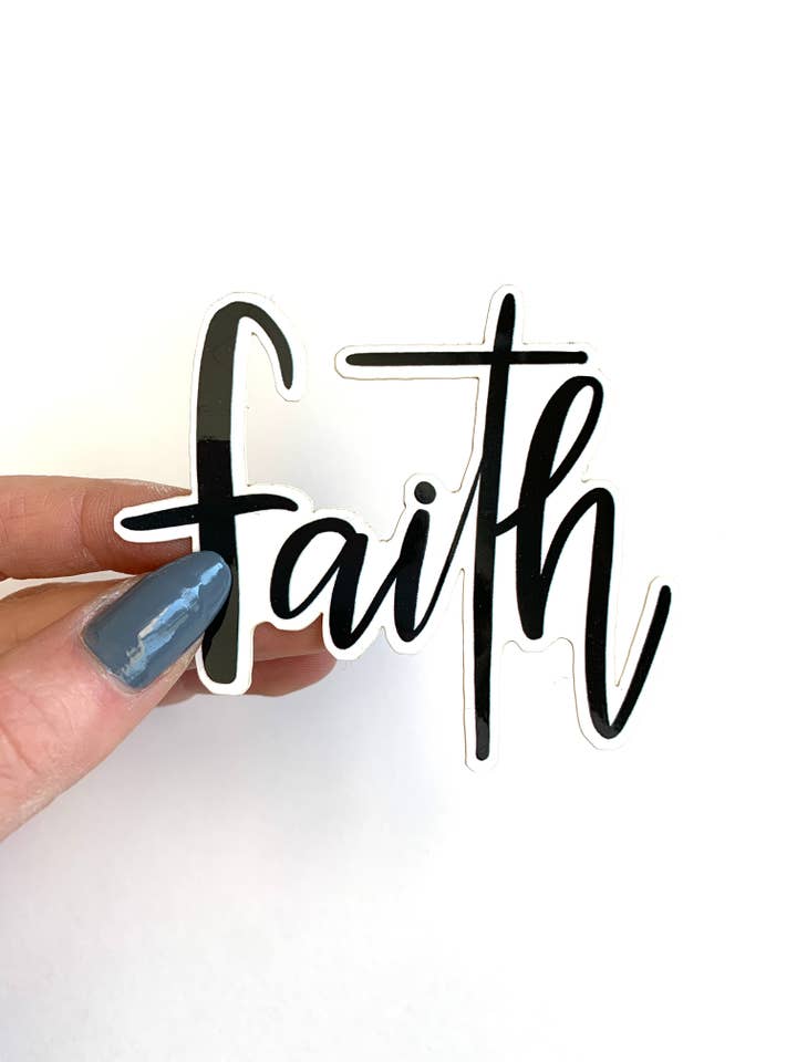 Waterproof Faith Sticker for wholesale by Little Rocks Design