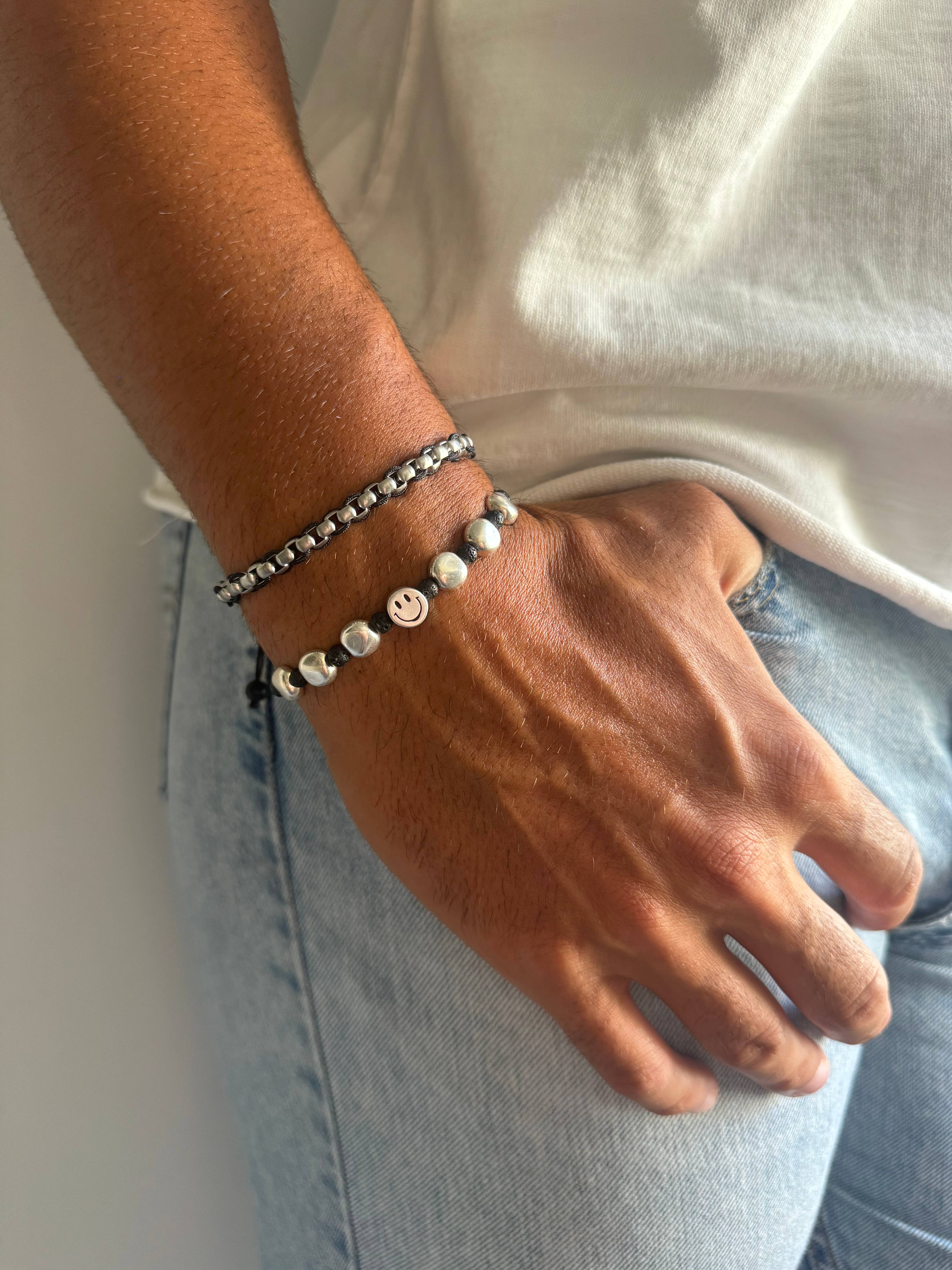 Christina Christi - Vente Bijou – homme - Bracelets homme à perles argentées, bracelets en argent4