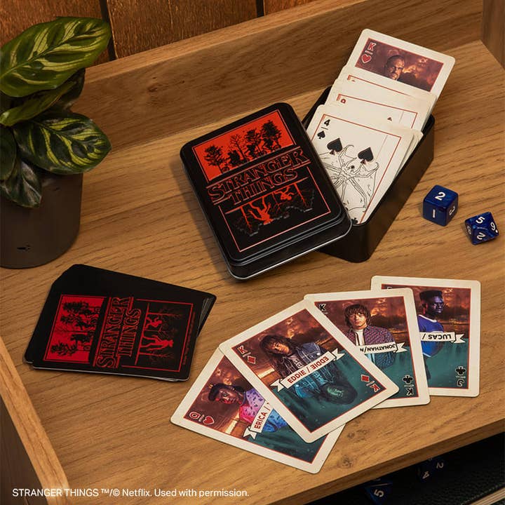 Stranger Things 5 Playing Cards in a Tin for wholesale by Paladone UK