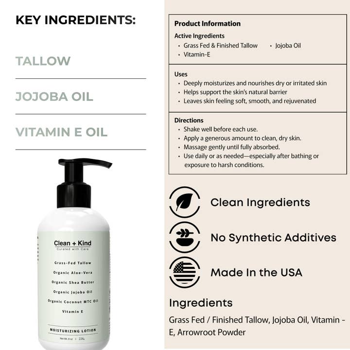 Clean+Kind - Wholesale Body Cream/Lotion - Tallow Lotion6