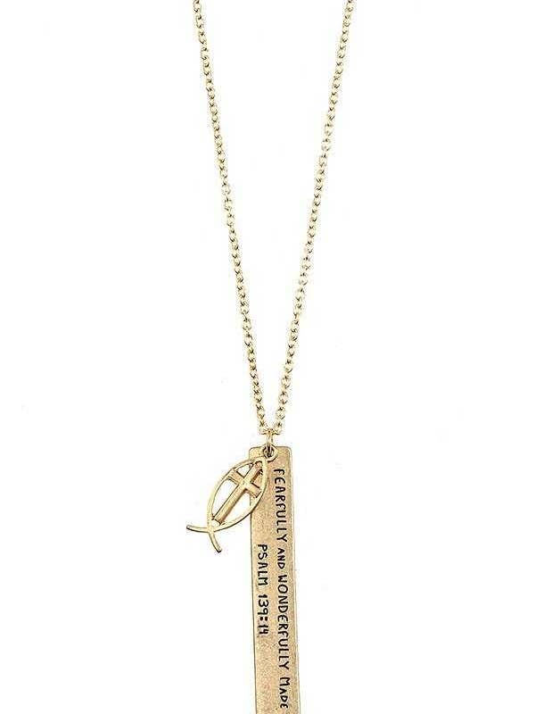 PSALM 139 14 GEËTSTE HANGER LANGE KETTING voor wholesale door anbfashion
