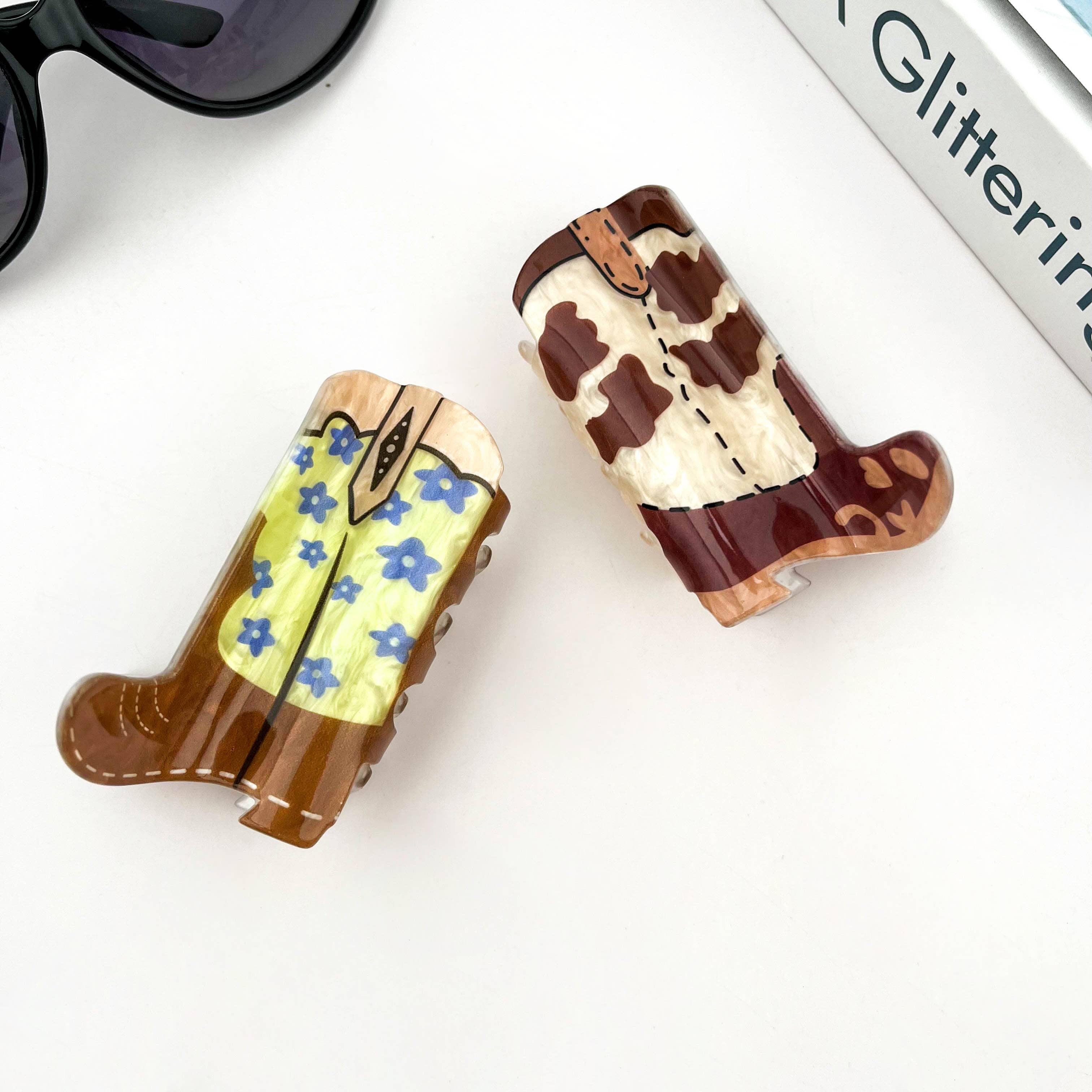 SoapElenGlen - Wholesale Hair Clip - Women's - Cute Cowboy Boot Hair Claw Clip, Sweet & Cool Western Style9