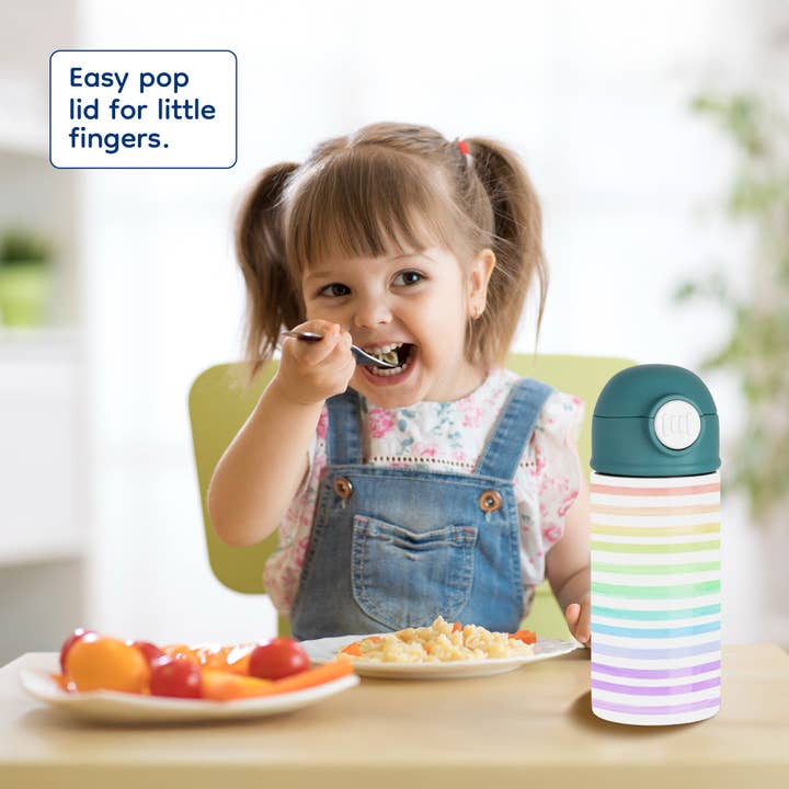 3dRose - Wholesale Water Bottle - 3dRose, Pretty Pastel Rainbow Image Of Watercolor Stripes, Kids Water Bottle7