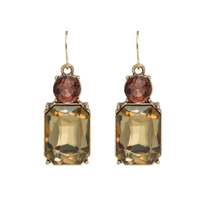 Twin Gem Earring in Smoke & Burgundy for wholesale by Last True Angel