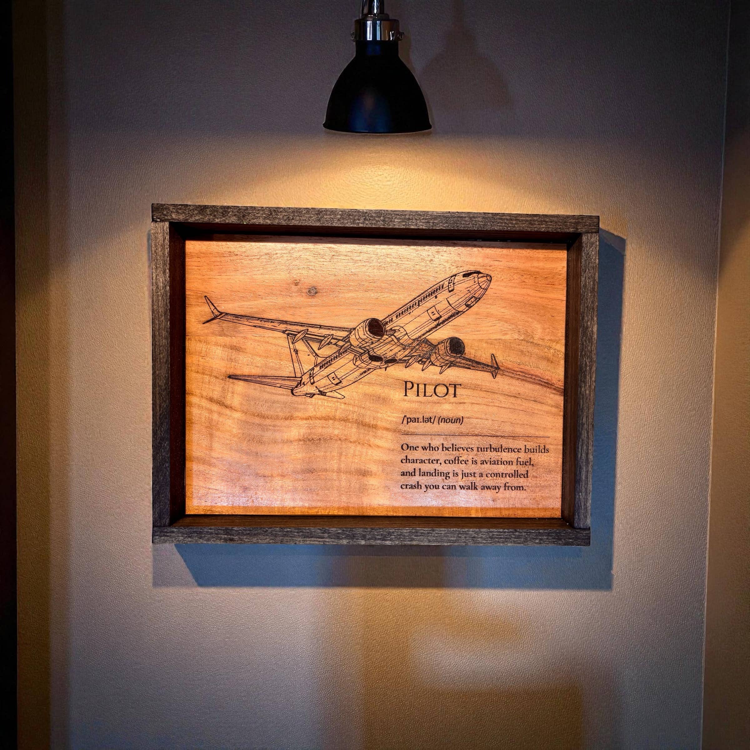 Faithful Creations Studios - Vente Pancarte - Enseigne en bois "Définition de pilote" – 20x13 cm – Cadeau d'aviation, Avion1