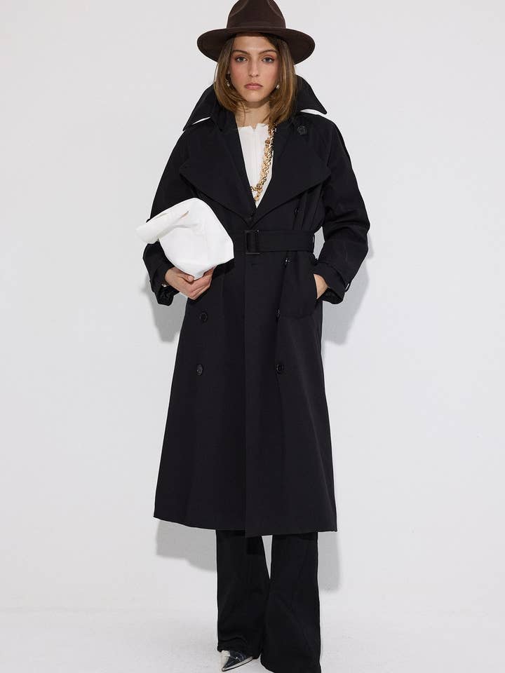 Trench doppiopetto con cintura per la vendita all'ingrosso da parte di Touché Privé