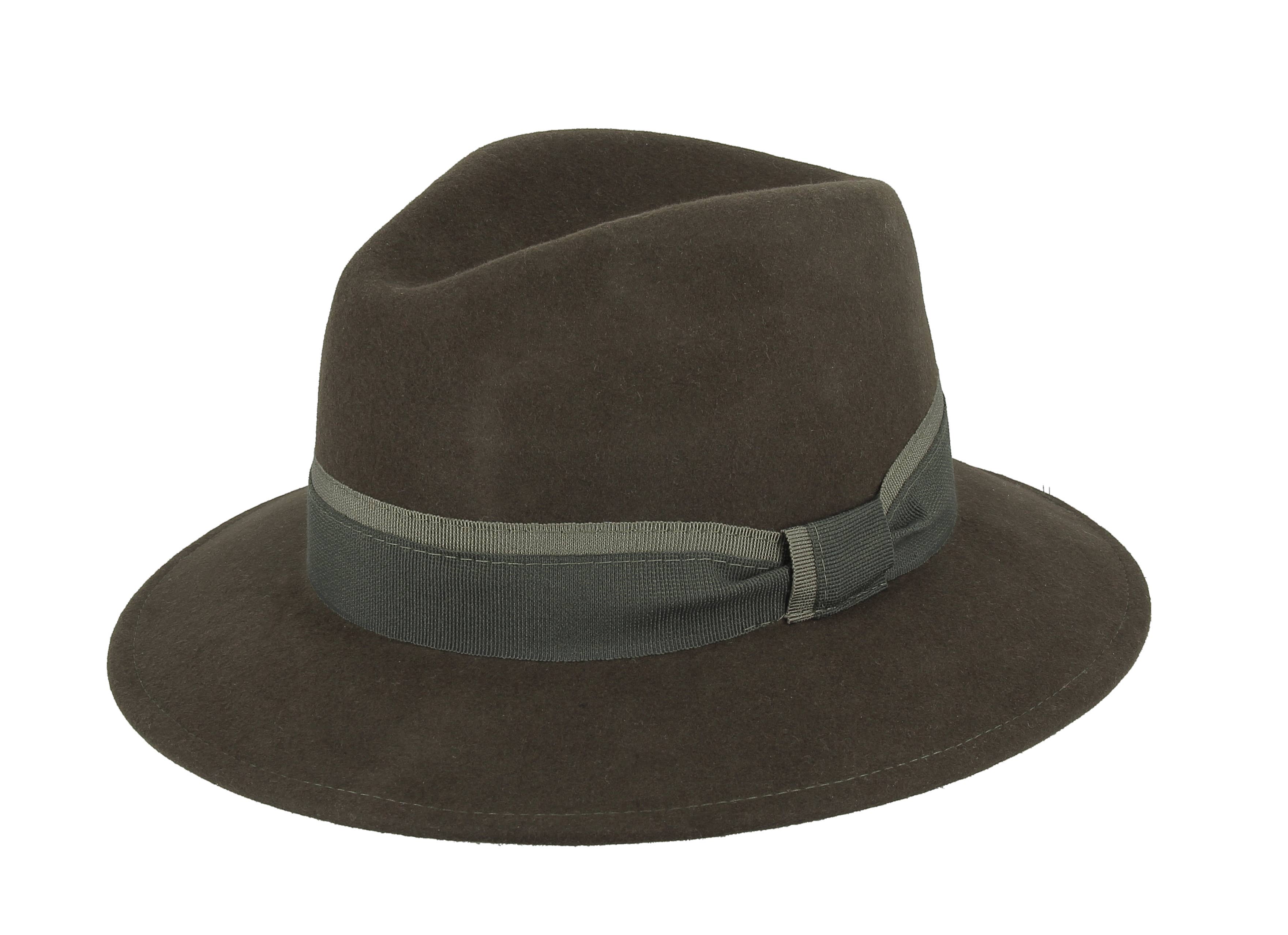 M BY FLECHET - ESSENTIALS - ALP1 – Engroshandel Bucket hat - Dame – Uldfilt Fedora-hat med tofarvet grosgrain - 1Hs2580