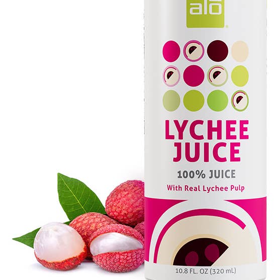 Lychee Juice/ 100% JUICE/ 10.8 fl oz pack of 12 for wholesale by ALO drink