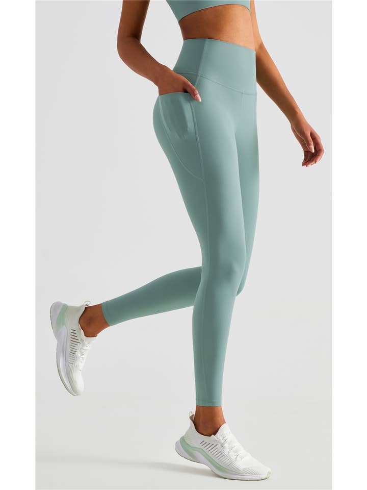 91thelabel - Wholesale Athletic/Lounge Leggings - Women's - Hazel Lycra® High Waist Leggings With Side Pockets3