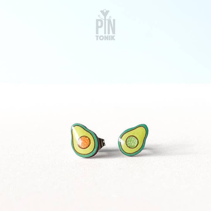 PinTonik - Wholesale Stud/Post Earrings - Avocado Vegetable Mini Stud Earrings - Food Jewelry6