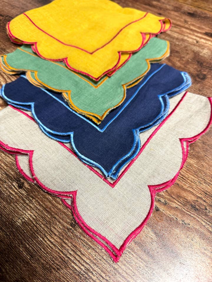 Hør kammuslingservietter (sæt med 96 stk) for engroshandel hos Essential Designs London