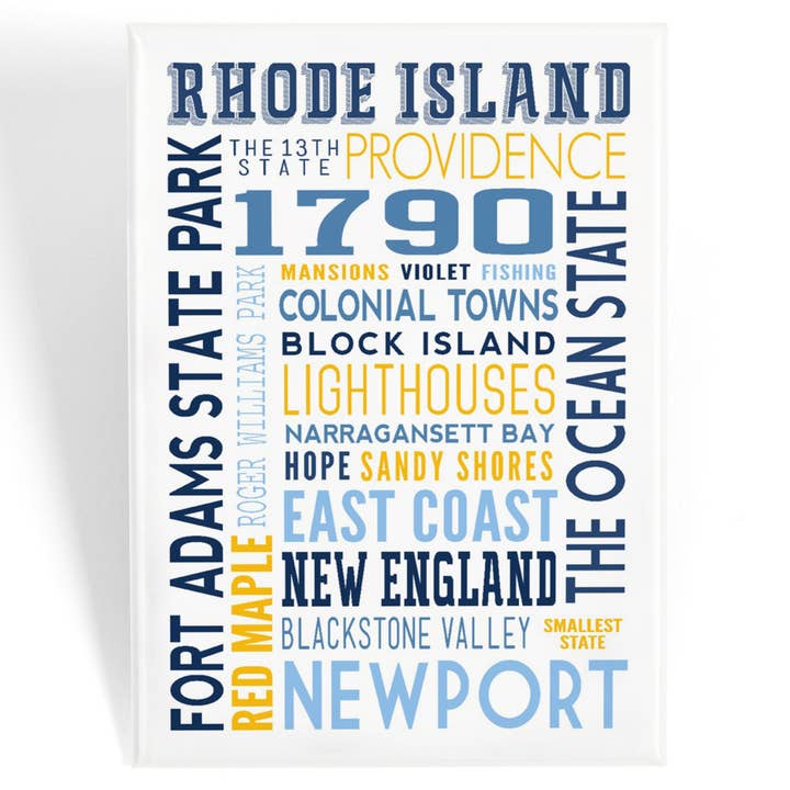 MAGNET Rhode Island, Typography for wholesale by Lantern Press