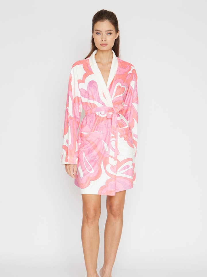 Pink Martini Short Robe for wholesale by Wrap Up by VP