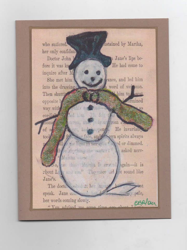 Muñeco de nieve, tarjeta navideña para venta al por mayor de Noteworthy Crafts